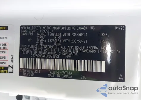 2025 Lexus Rx 500H F Sport Performance из США, поврежденный, VIN 2T2BCMEAXSC021693